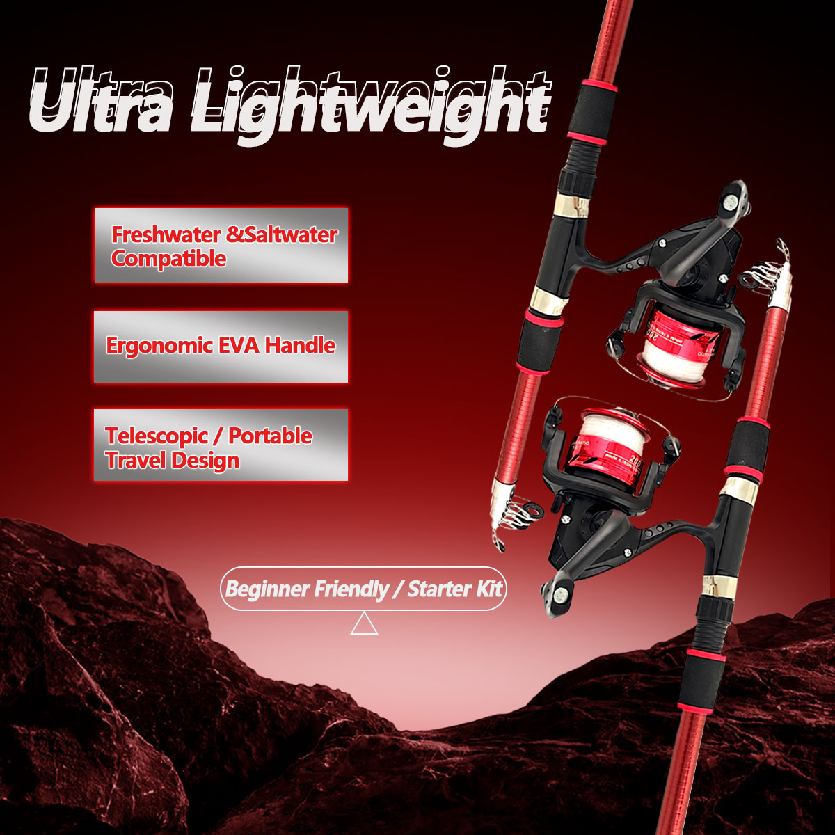 Conventional Reel - Spinning Fishing Rod and Reel Combo1.8M